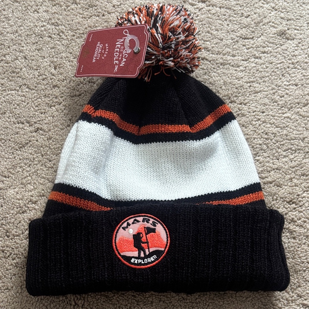 American Needle Mars Explorer Beanie - Black, White, Orange
